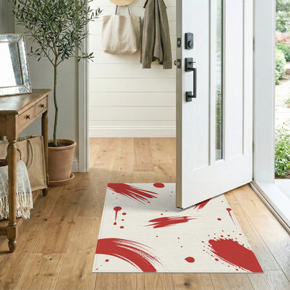 Abstract Area Red Abstract Brushstroke Area Rug