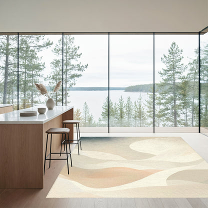 Neutral Swirling Wave Rug