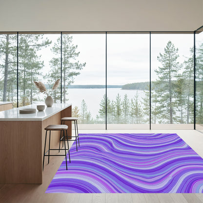 Purple Ombre Wavy Rug
