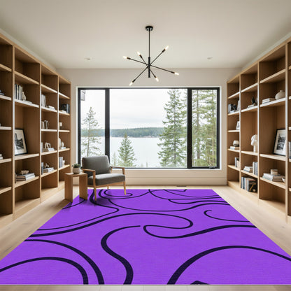 Bold Amethyst Flowing Lines Rug