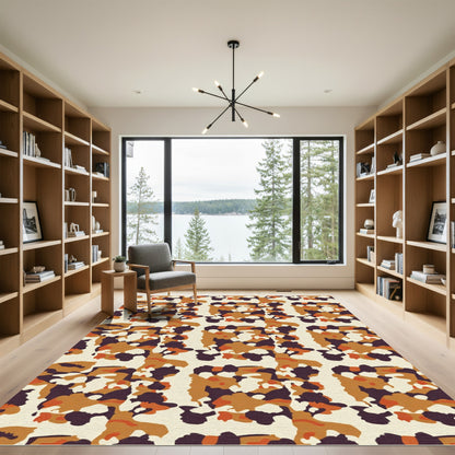 Autumn Camouflage Geometric Arrangement Rug