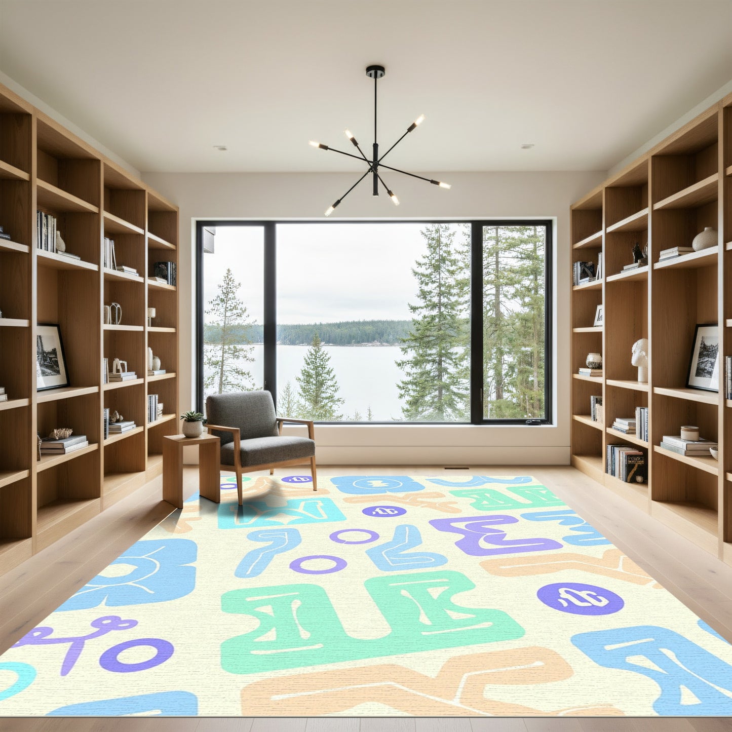 Abstract Mid Century Forms Rug