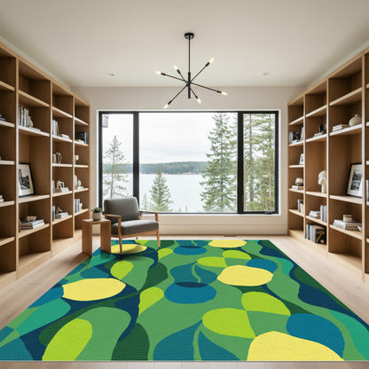 Organic Abstract Verdant Shapes Rug