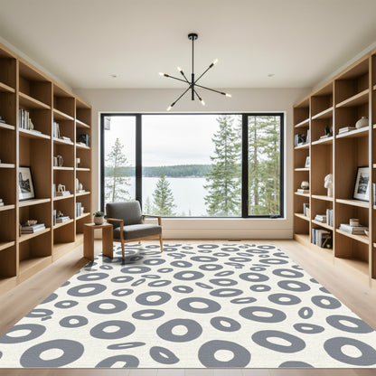 Contemporary Gray Oval Scatter Rug