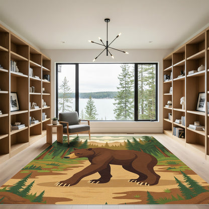 Woodland Brown Bear Trail Rug