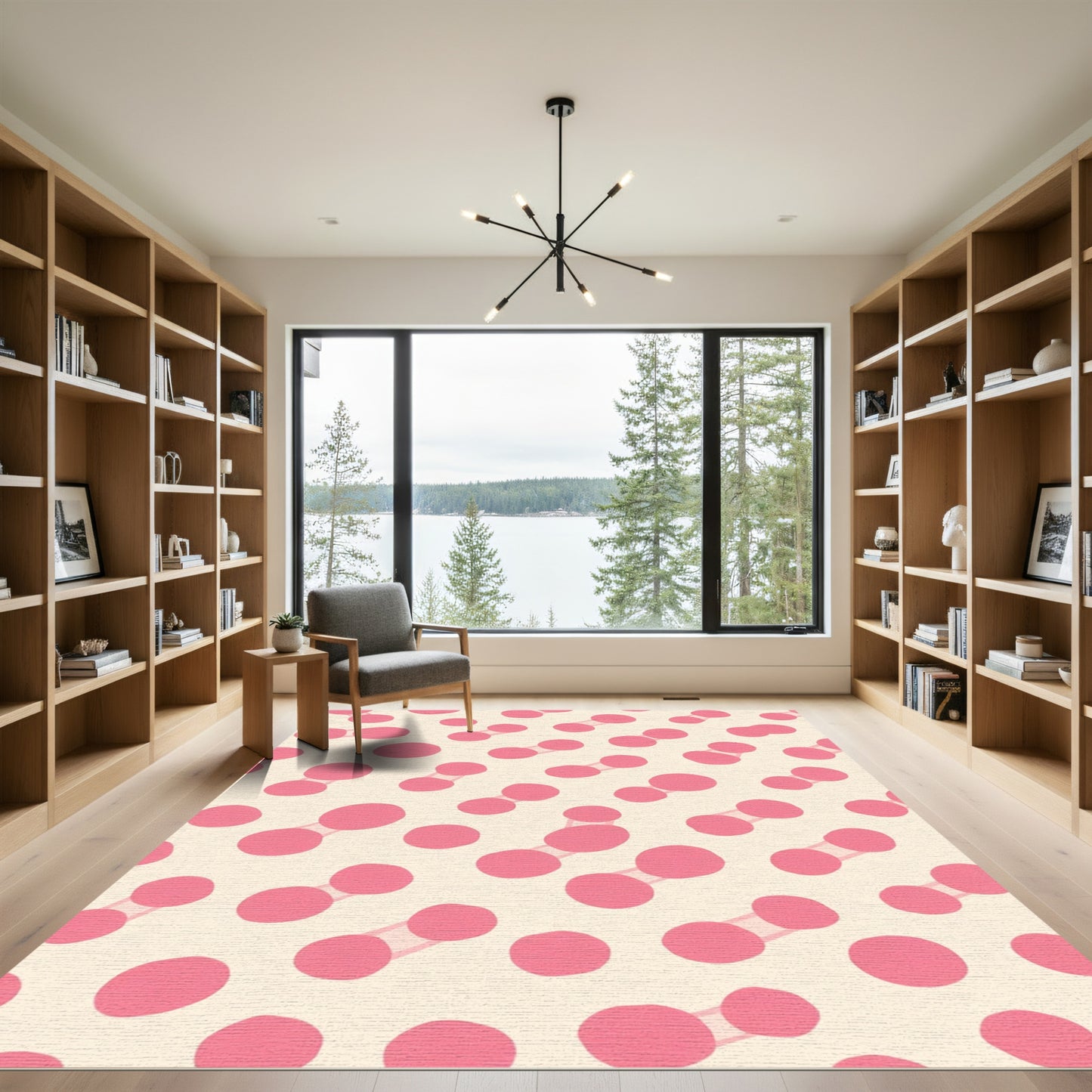 Pink Double Dot Cluster Rug