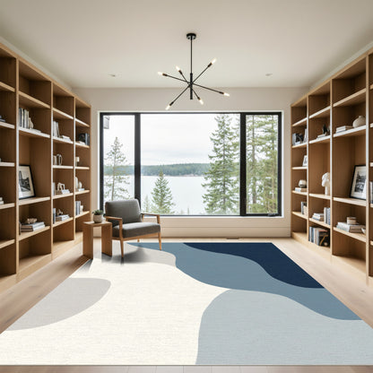 Calm Blue Gradient Organic Flow Rug