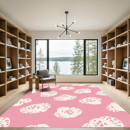 Pale Pink Creamy Organic Shapes Rug