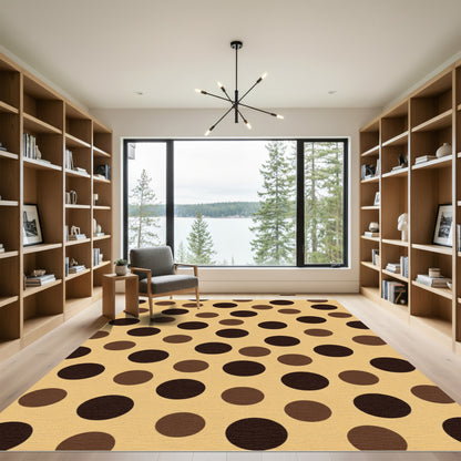 Warm Earthy Brown Polka Dot Scatter Rug