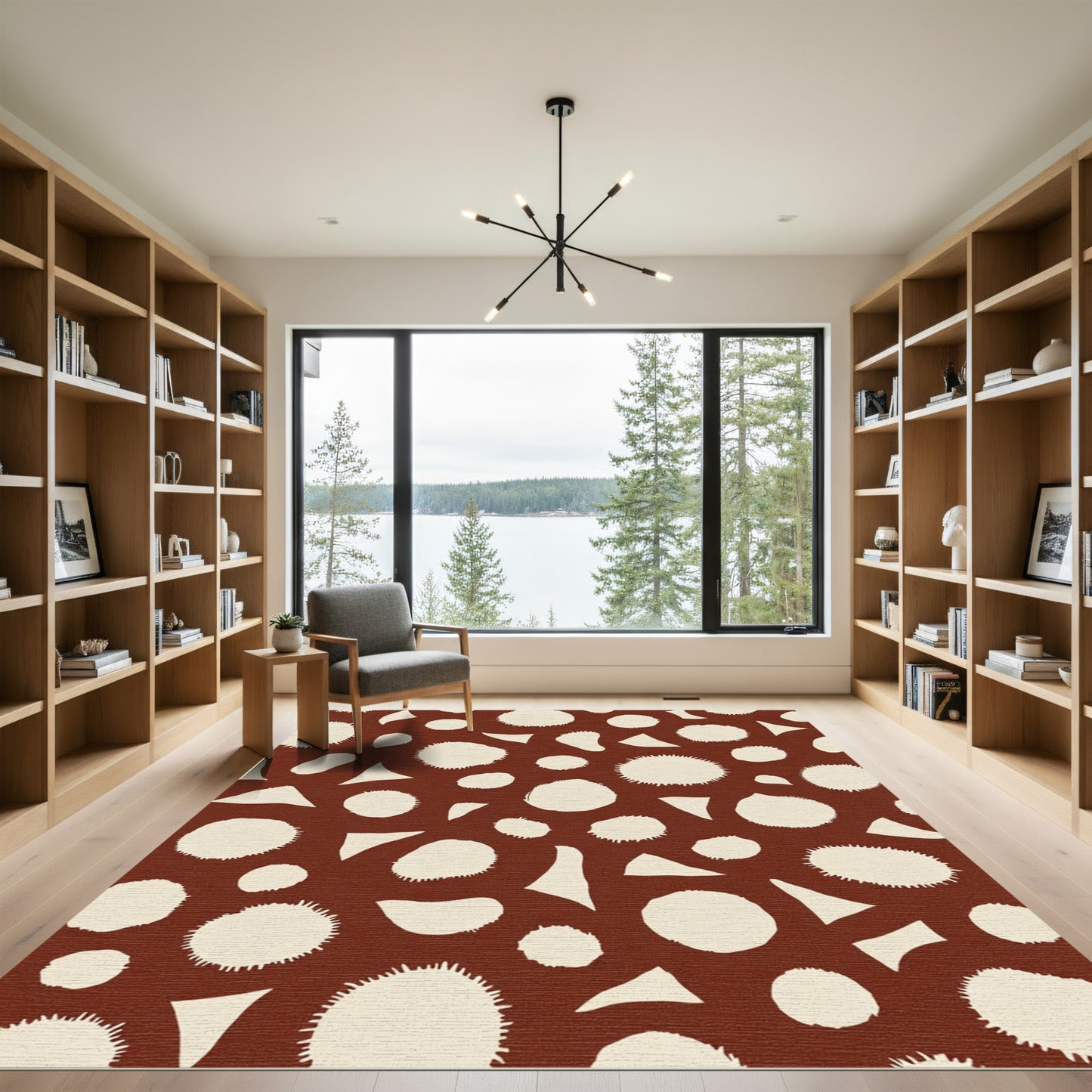 Terracotta Cream Organic Organic Shapes Rug