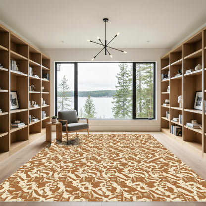 Earthy Tones Textured Organic Collage Rug
