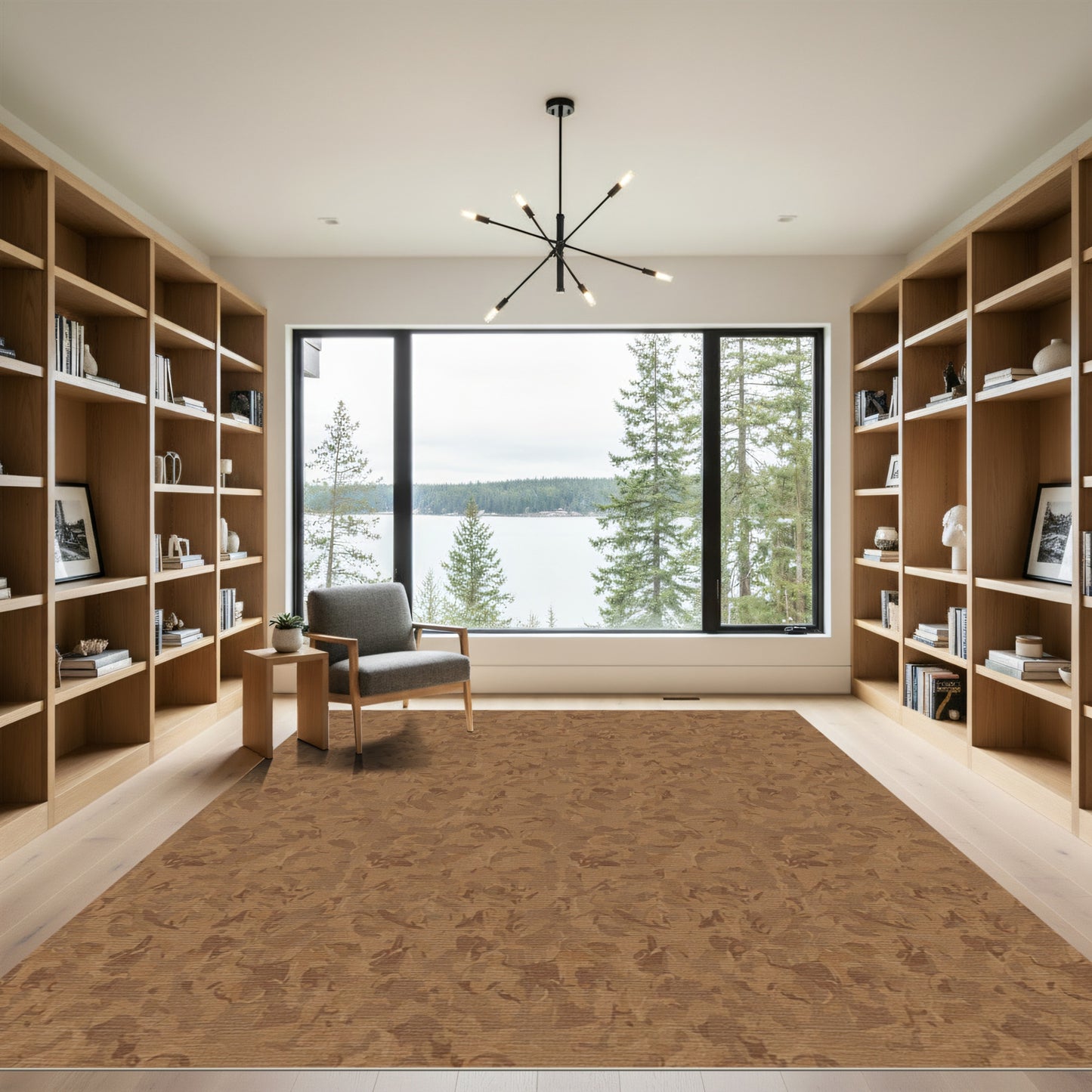 Earthy Tone Abstract Swirl Rug