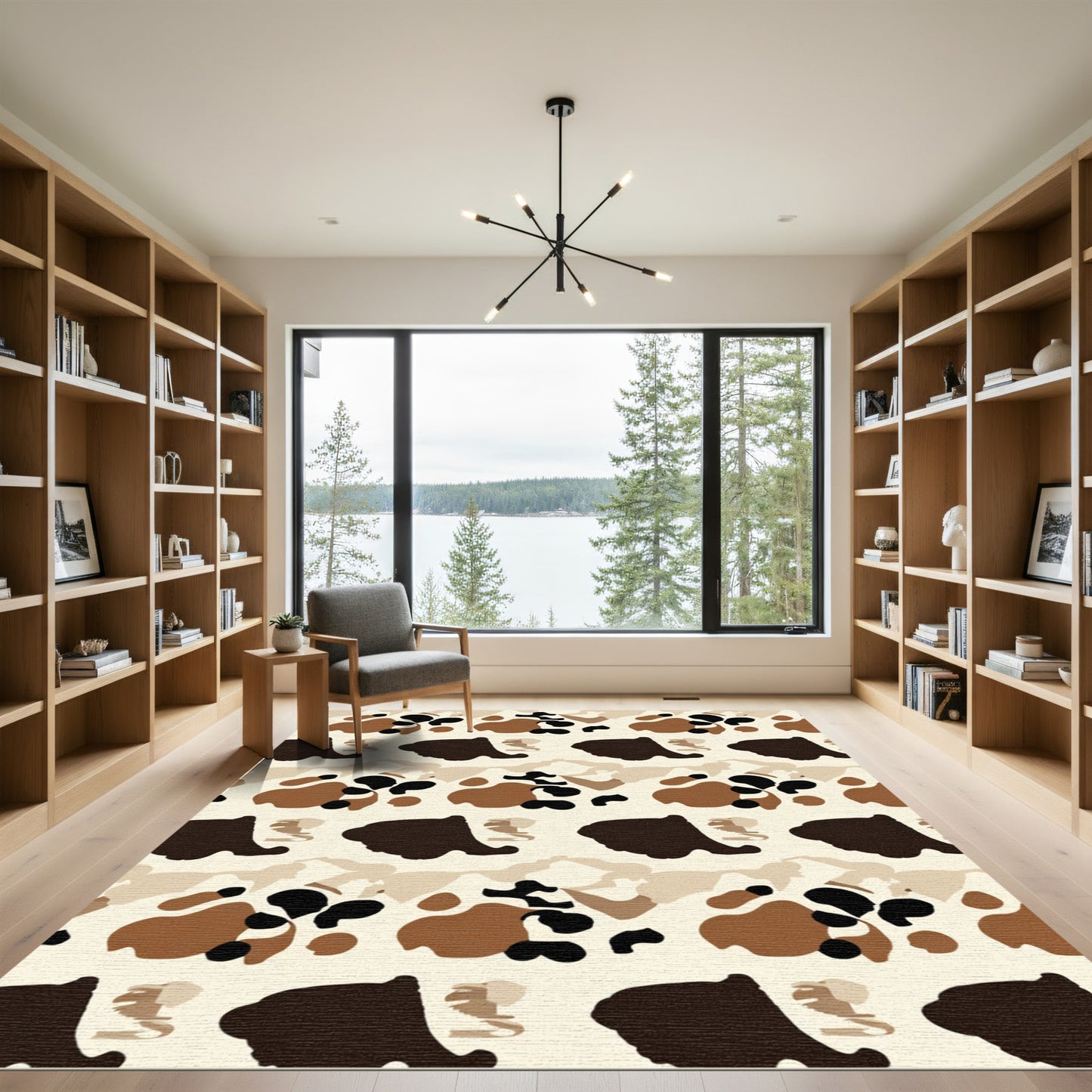 Earthy Abstract Spots Composition Rug