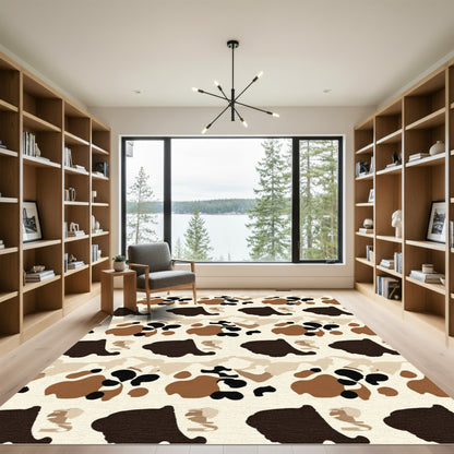 Earthy Abstract Spots Composition Rug