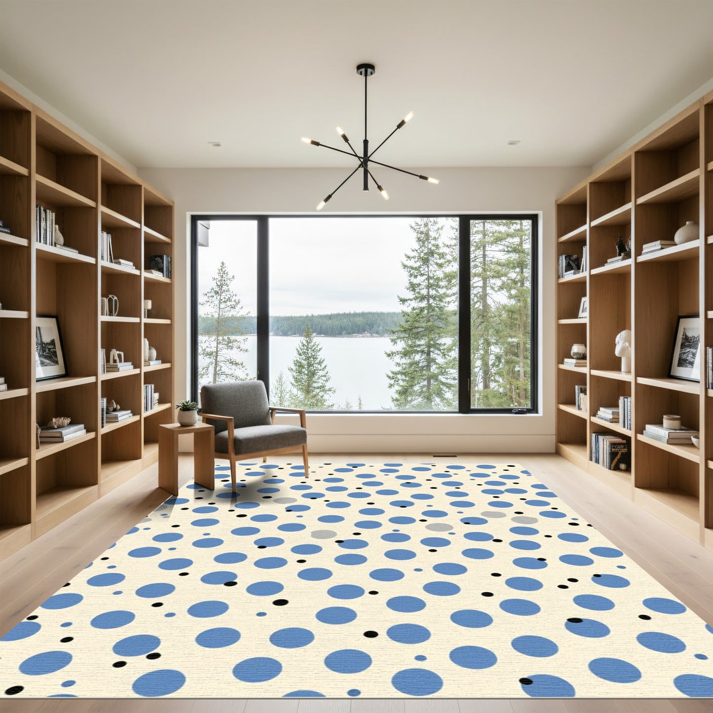 Blue Polka Dot Scatter Rug