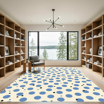 Blue Polka Dot Scatter Rug