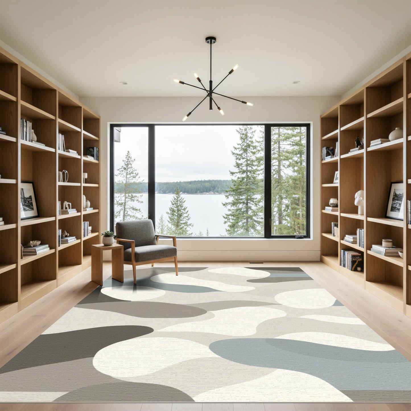 Organic Wavy Neutral Palette Art Rug