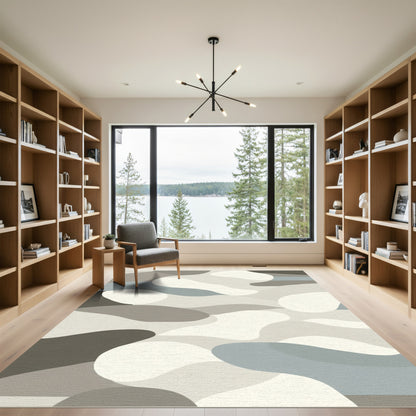 Organic Wavy Neutral Palette Art Rug