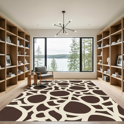 Brown Cream Organic Flow Rug