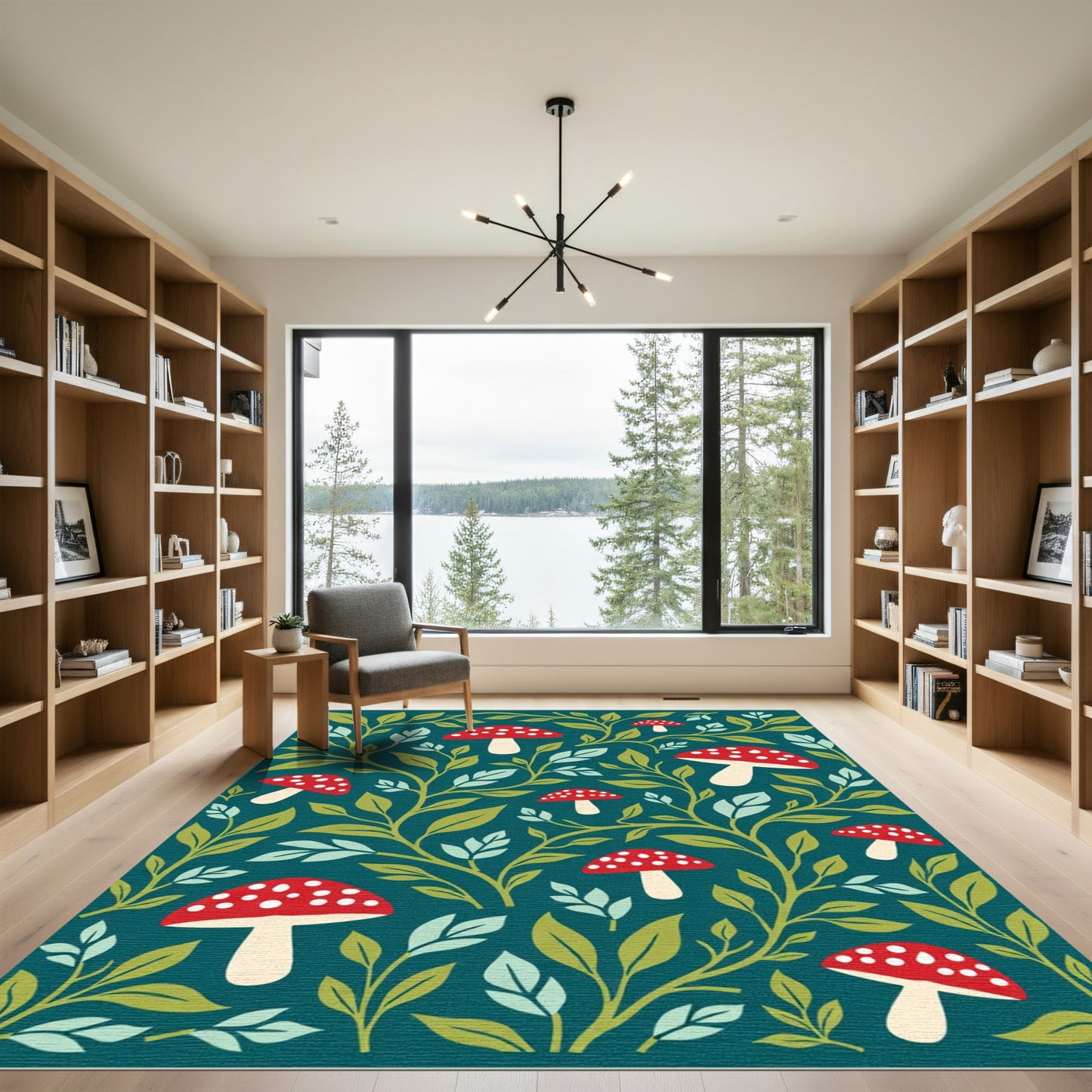Enchanted Forest Mushroom Foliage Rug