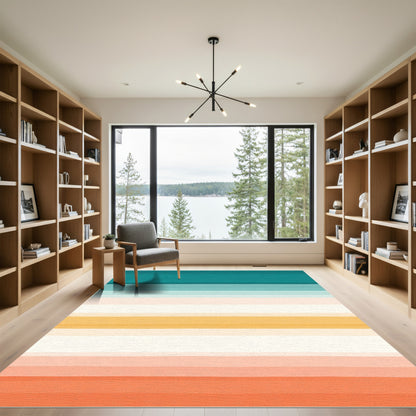 Coastal Gradient Ombre Striped Rug