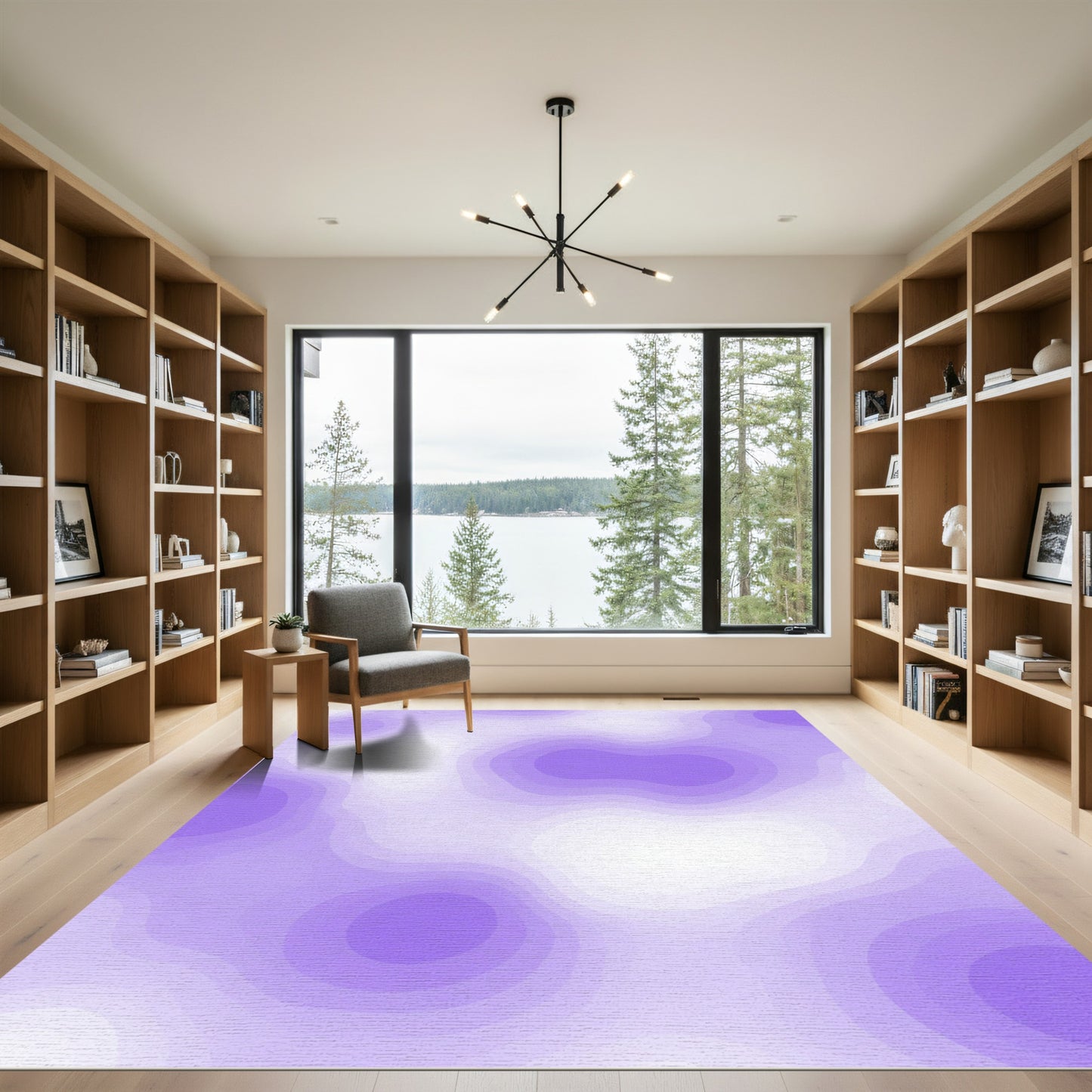 Soft Lavender Gradient Contour Rug