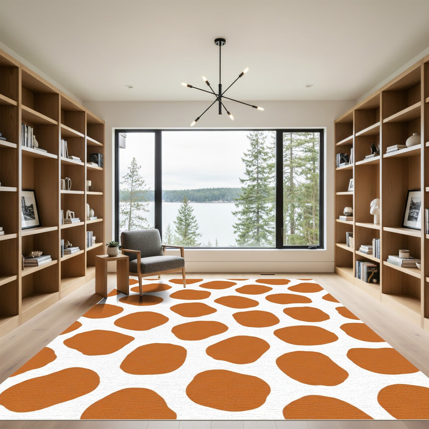 Orange Brown Organic Spotting Rug