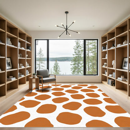 Orange Brown Organic Spotting Rug