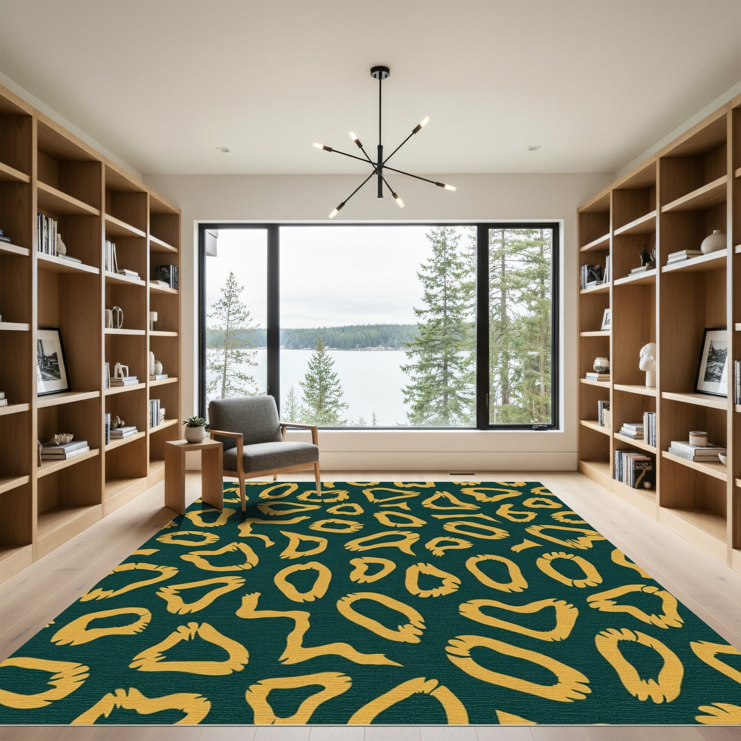 Bold Mustard Abstract Spots Rug
