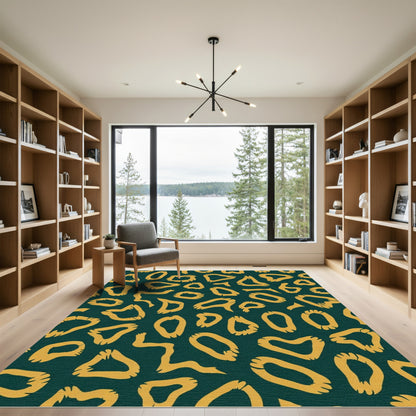 Bold Mustard Abstract Spots Rug