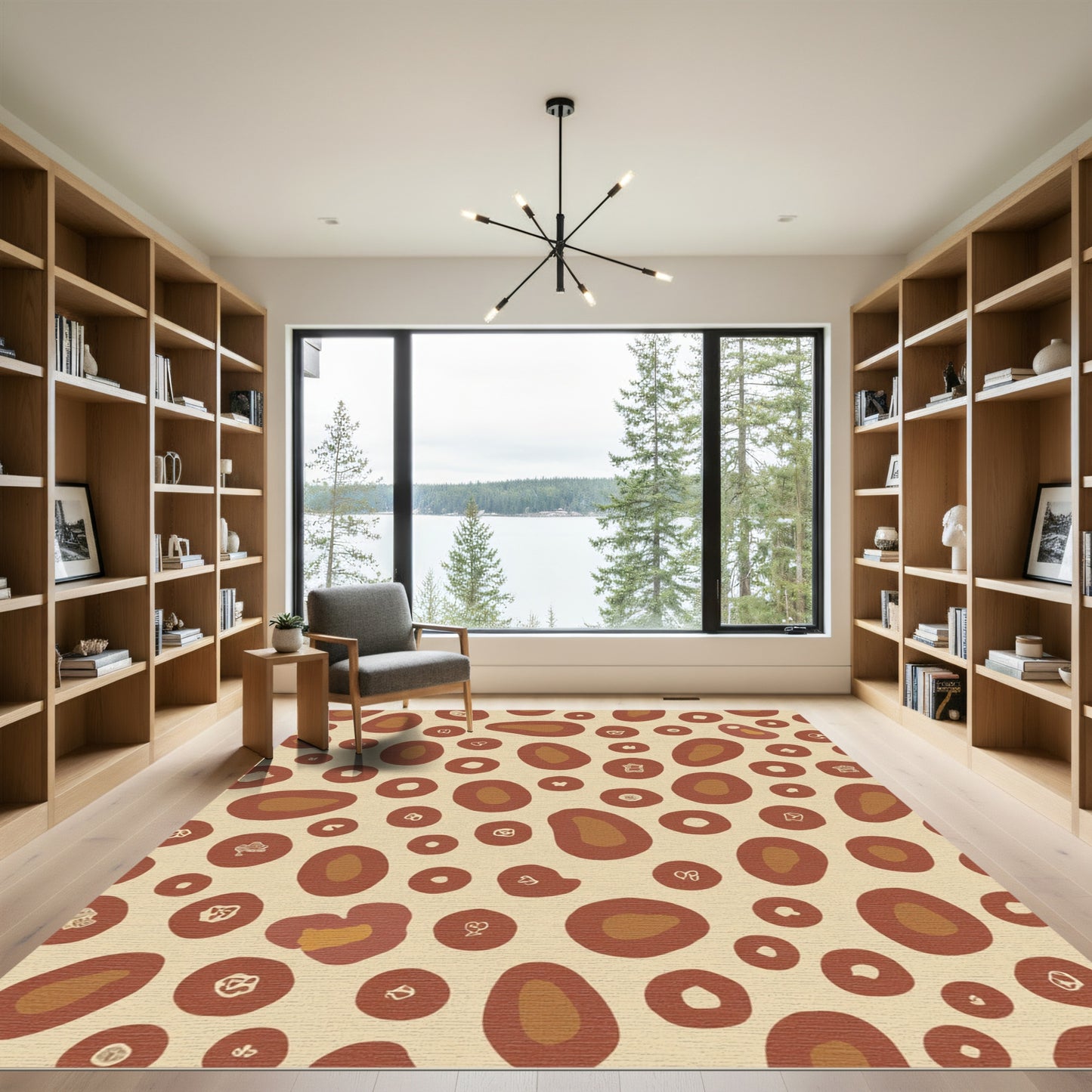 Earthy Ochre Spotted Leo Skin Rug