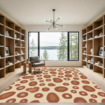 Earthy Ochre Spotted Leo Skin Rug