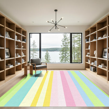 Pastel Rainbow Striped Gradient Rug