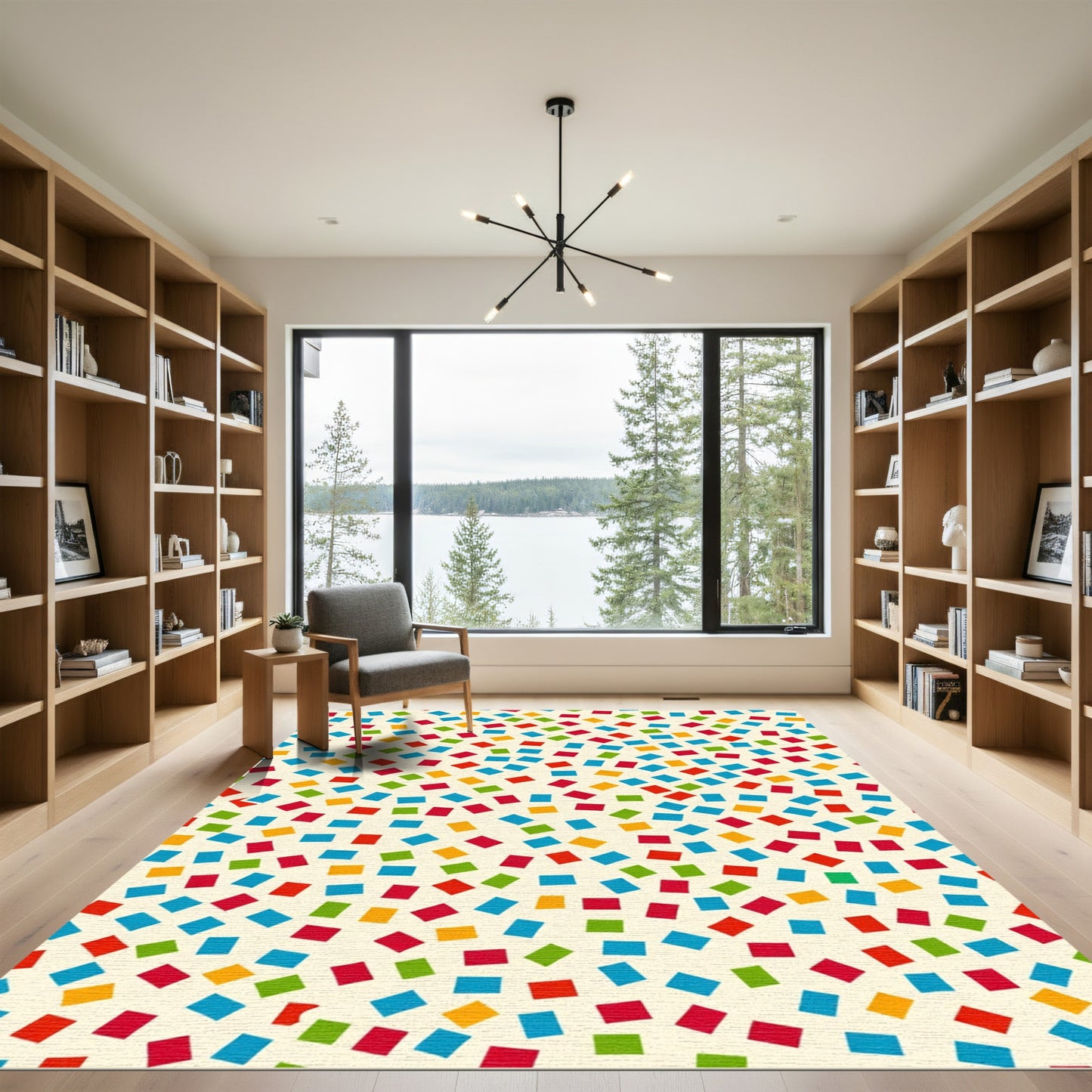 Colorful Confetti Square Scatter Rug