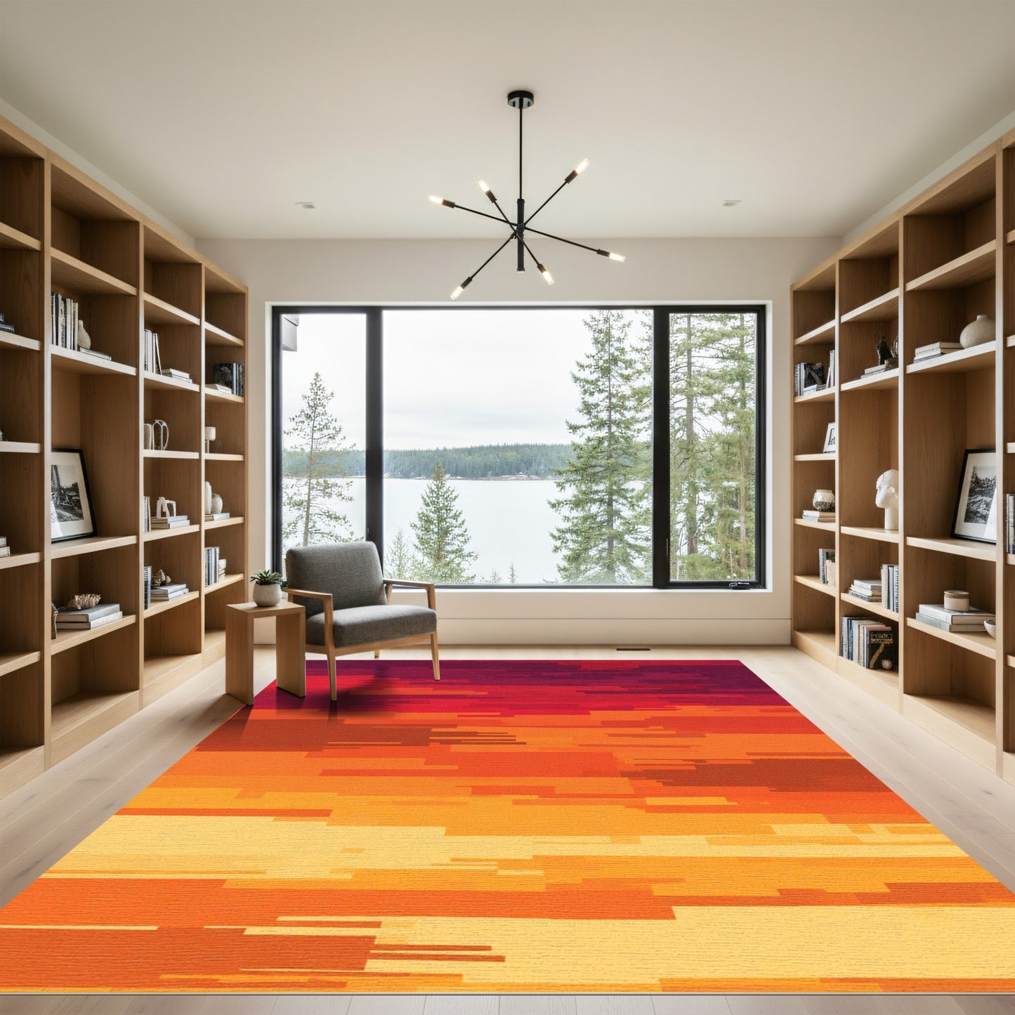 Sunset Gradient Horizontal Stripe Area Rug