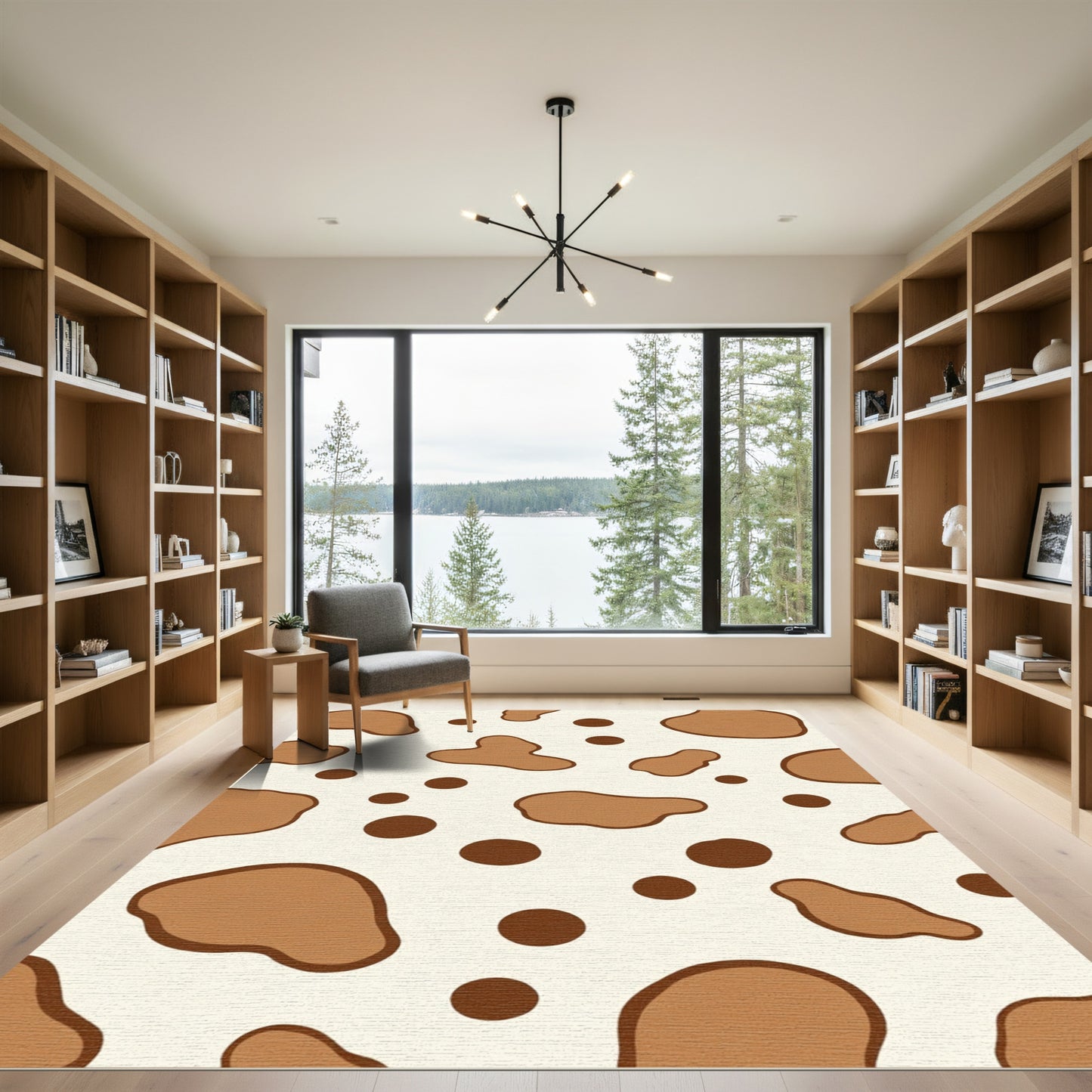 Brown Dalmation Spots Composed Rug