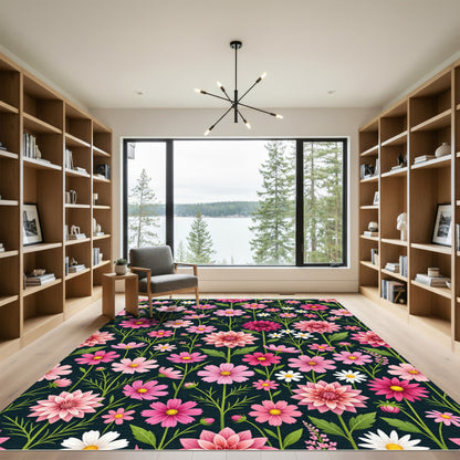 Pink Cherry Blossom Garden Rug
