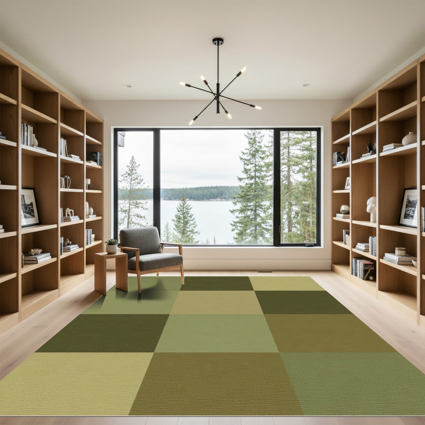 Earthy Camouflage Squares Rug