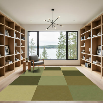 Earthy Camouflage Squares Rug