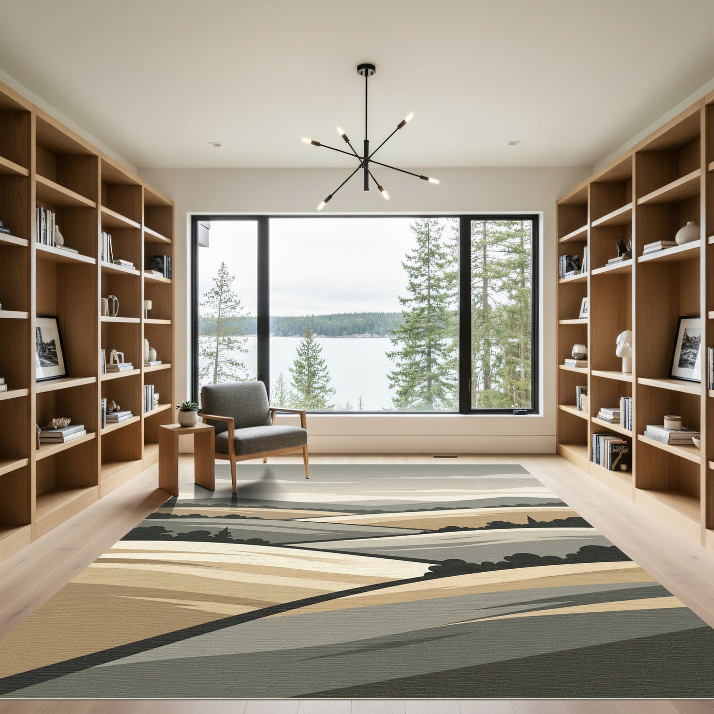 Earthy Hills Landscape Abstract Rug