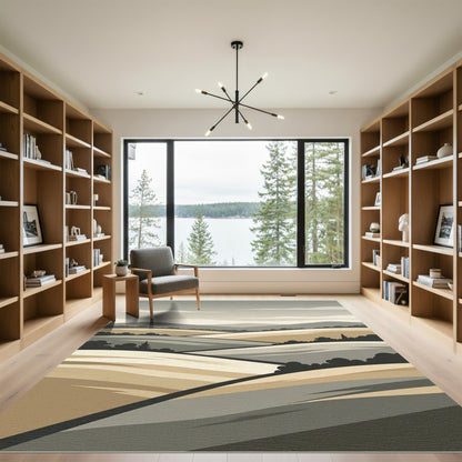 Earthy Hills Landscape Abstract Rug
