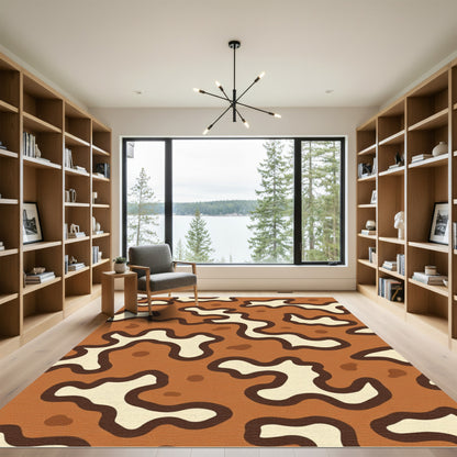 Earthy Abstract Organic Amorphous Ripples Rug