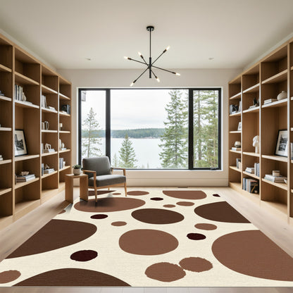 Brown Polka Dot Organic Shape Rug