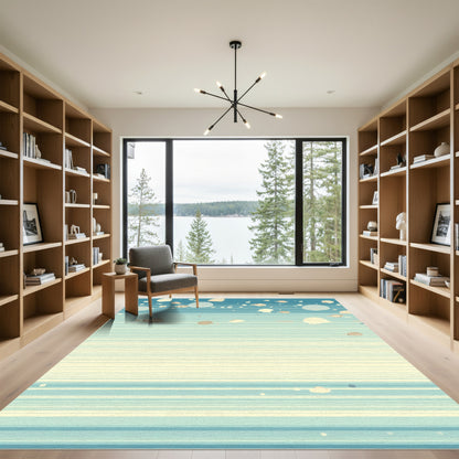 Coastal Seashell Stripe Arrangement Rug