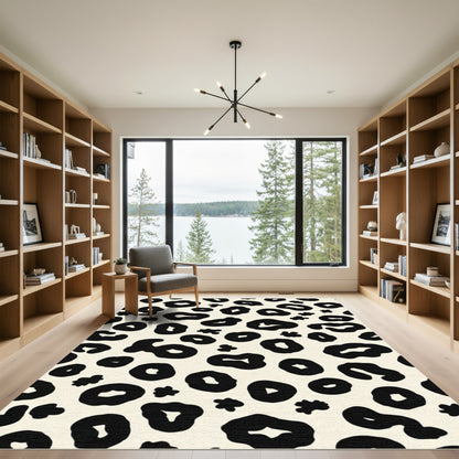 Cream Black Spot Overlay Rug
