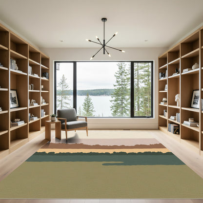 Earthy Abstract Landscape Horizon Rug