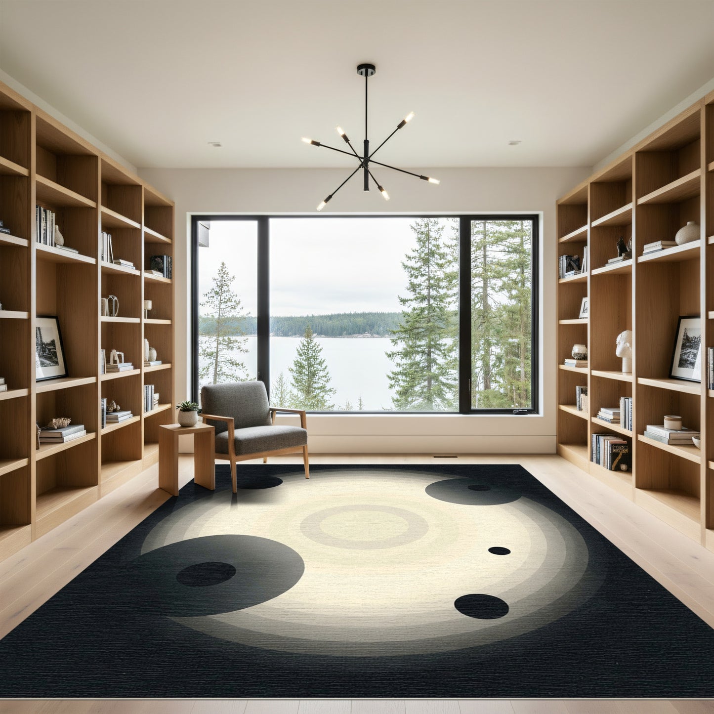 Abstract Solar Flare Geometric Circles Rug