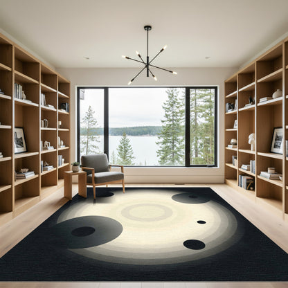 Abstract Solar Flare Geometric Circles Rug