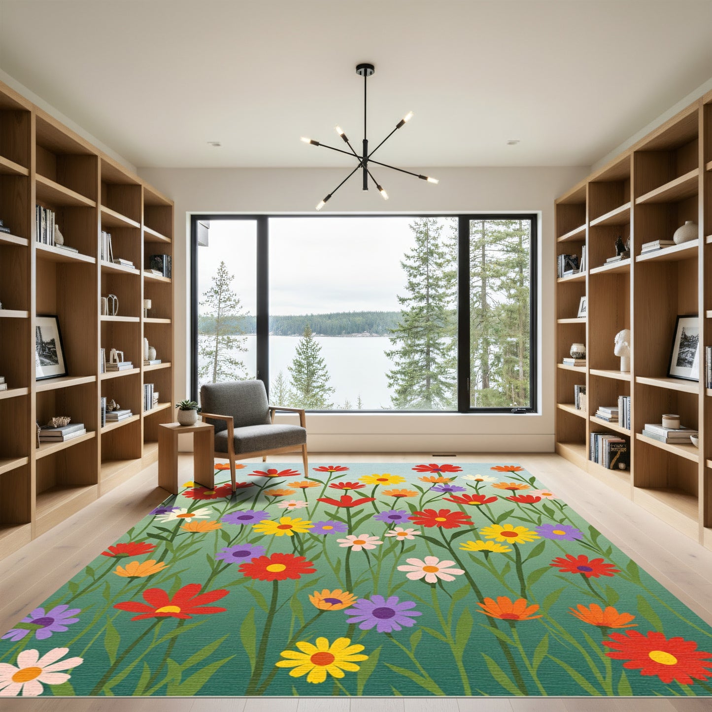 Whimsical Garden Meadow Floral Rug