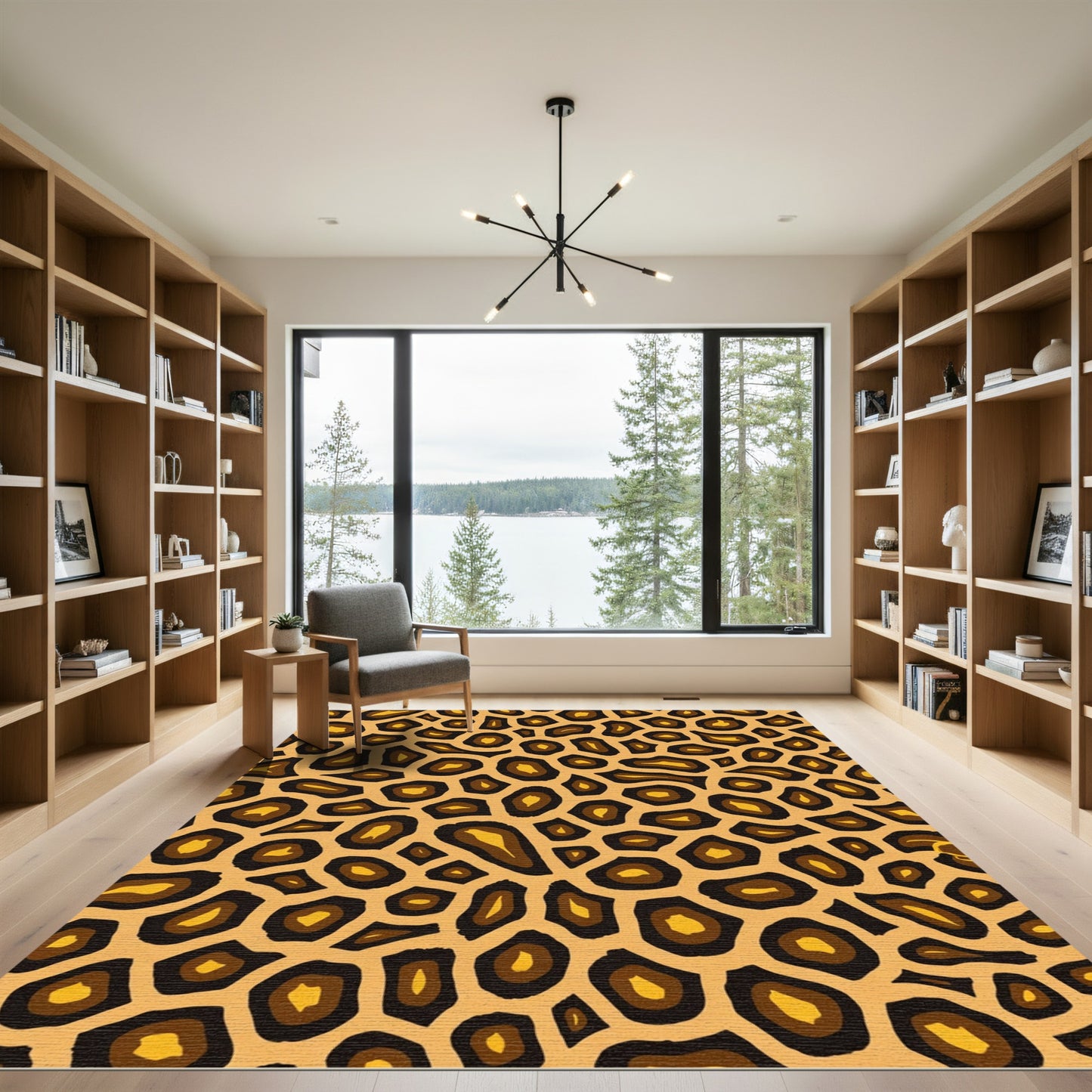 Golden Brown Animal Spot Rug